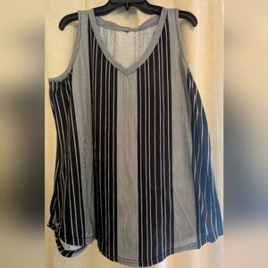 Striped Black and White Women's Top